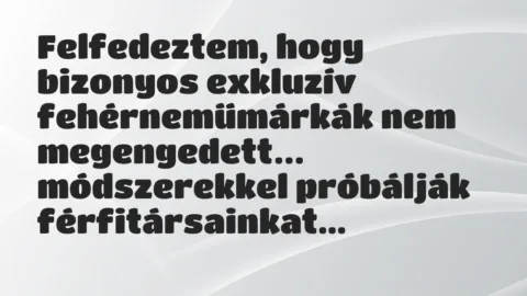 Viccek: Felfedeztem, hogy bizonyos exkluzív fehérneműmárkák nem megengedett…