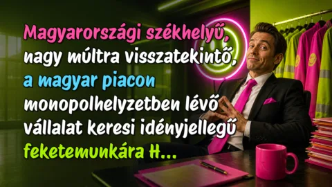 Magyarországi székhelyű, nagy múltra visszatekintő, a magyar piacon monopolhelyzetben lévő vállalat keresi idényjellegű feketemunkára H...