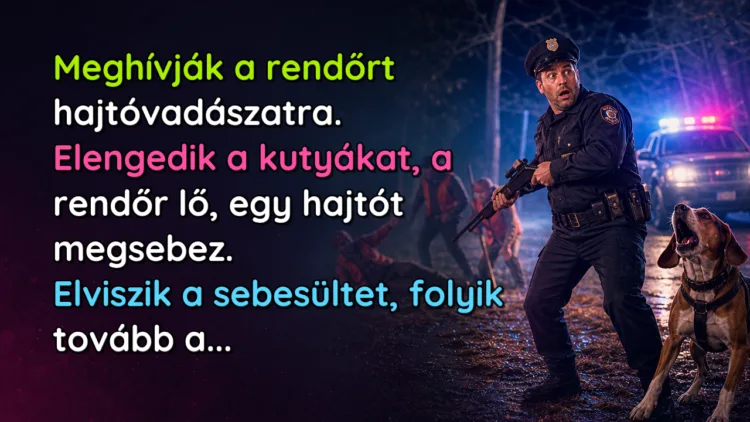 Viccek: Meghívják a rendőrt hajtóvadászatra... Meghívják a rendőrt hajtóvadászatra. Elengedik a kutyákat, a rendőr lő, egy hajtót megsebez. Elviszik a sebesültet, folyik tovább a...