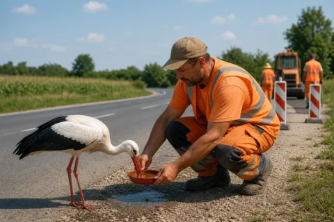 Miért nem a felajánlásokról beszél az a közutas, aki megitatta a szomjazó gólyát?