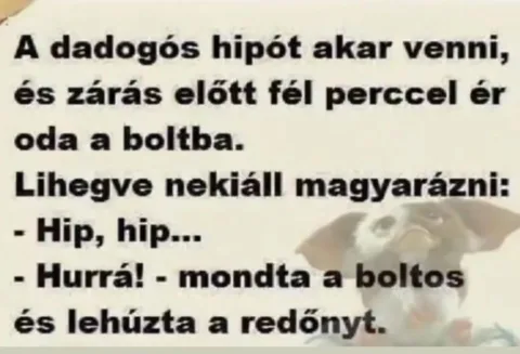 A dadogós hipót akar venni...