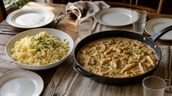 Mustáros-tejfölös pulykatokány vajas galuskával recept Mustáros-tejfölös pulykatokány vajas galuskával recept