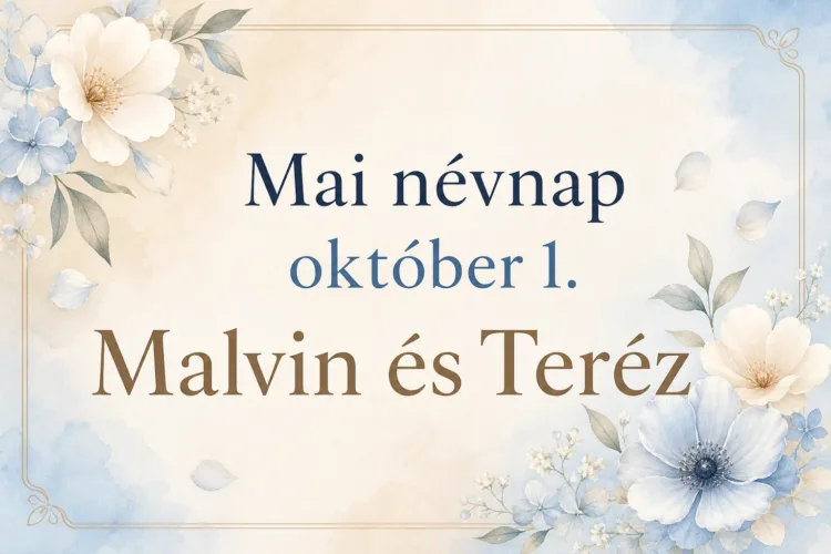 Mai névnap – október 1.: Malvin és Teréz Mai névnap – október 1.: Malvin és Teréz