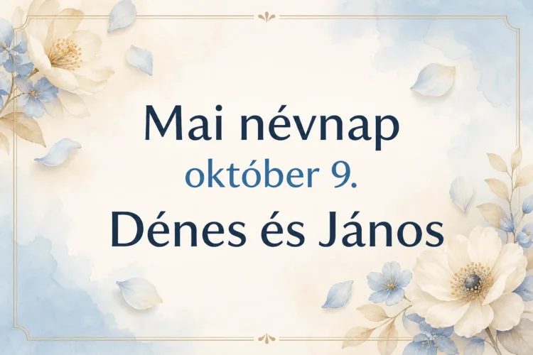 Mai névnap – október 9.: Dénes és János Mai névnap – október 9.: Dénes és János