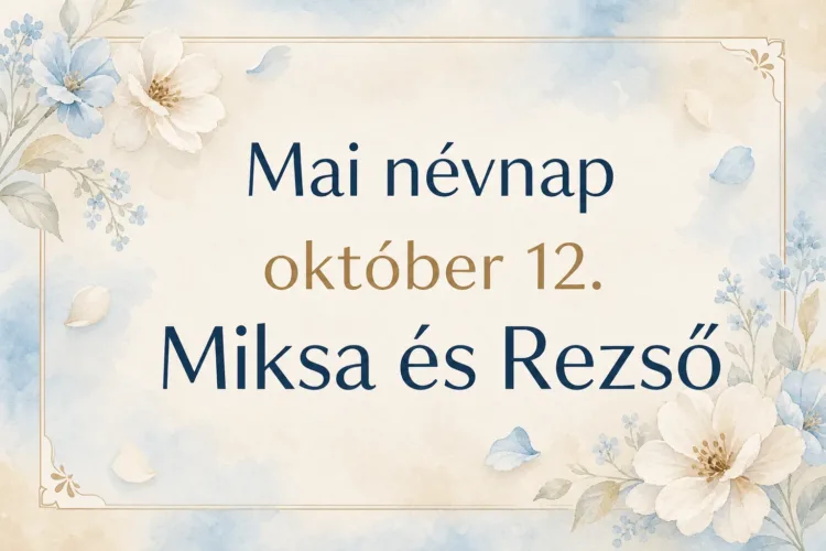 Mai névnap – október 12.: Miksa és Rezső Mai névnap – október 12.: Miksa és Rezső