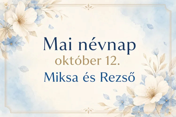 Mai névnap – október 12.: Miksa és Rezső Mai névnap – október 12.: Miksa és Rezső