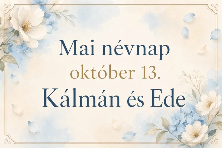 Mai névnap – október 13.: Kálmán és Ede Mai névnap – október 13.: Kálmán és Ede