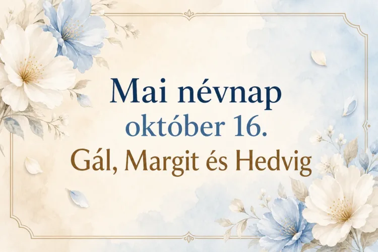 Mai névnap – október 16.: Gál, Margit és Hedvig Mai névnap – október 16.: Gál, Margit és Hedvig