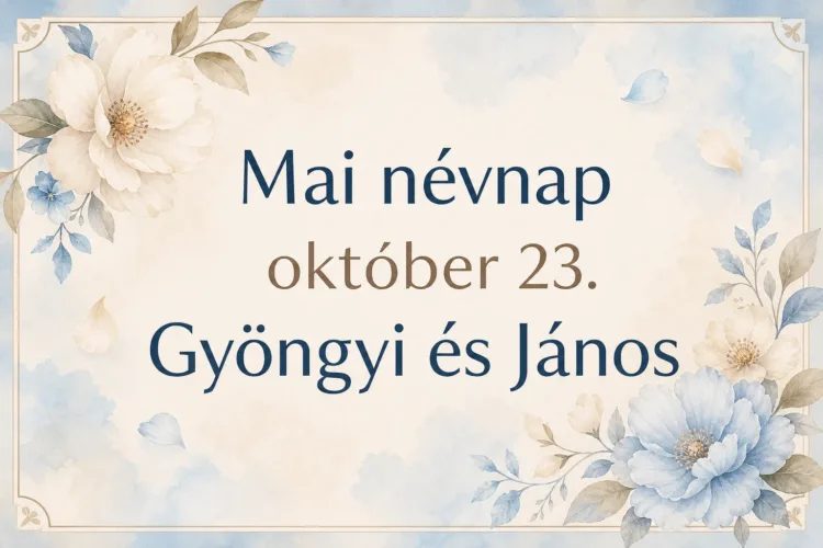 Mai névnap – október 23.: Gyöngyi és János Mai névnap – október 23.: Gyöngyi és János