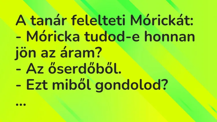 Vicc: A tanár felelteti Mórickát… Vicc: A tanár felelteti Mórickát…