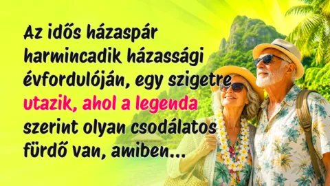 Az idős házaspár harmincadik házassági évfordulóján, egy szigetre utazik, ahol a legenda szerint olyan csodálatos fürdő van, amiben...