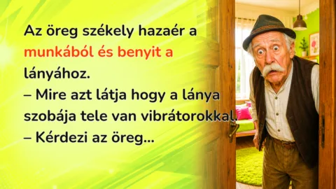 Az öreg székely hazaér a munkából és benyit a lányához. – Mire azt látja hogy a lánya szobája tele van vibrátorokkal. – Kérdezi az öreg...