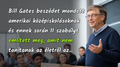 Bill Gates beszédet mondott amerikai középiskolásoknak és ennek során 11 szabályt említett meg, amit nem tanítanak az életről az...