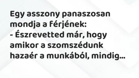 Vicc: Egy asszony panaszosan mondja a férjének…