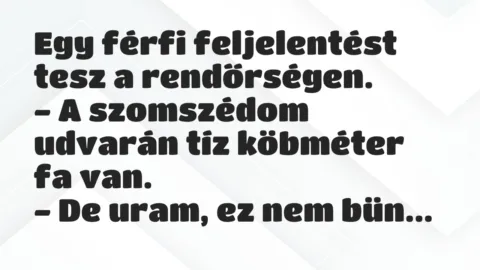 Vicc: Egy férfi feljelentést tesz a rendőrségen…