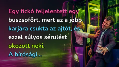 Egy fickó feljelentett egy buszsofőrt, mert az a jobb karjára csukta az ajtót, és ezzel súlyos sérülést okozott neki. A bírósági...