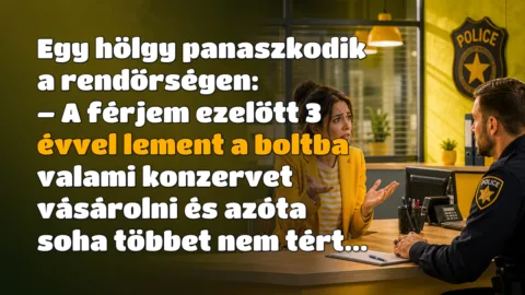 Egy hölgy panaszkodik a rendőrségen: – A férjem ezelőtt 3 évvel lement a boltba valami konzervet vásárolni és azóta soha többet nem tért...
