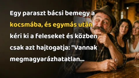 Egy paraszt bácsi bemegy a kocsmába, és egymás után kéri ki a feleseket és közben csak azt hajtogatja: "Vannak megmagyarázhatatlan...