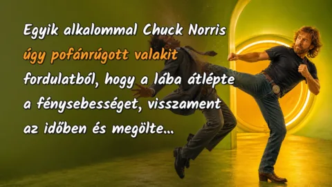 Egyik alkalommal Chuck Norris úgy pofánrúgott valakit fordulatból, hogy a lába átlépte a fénysebességet, visszament az időben és megölte...