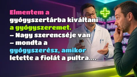 Elmentem a gyógyszertárba kiváltani a gyógyszeremet. – Nagy szerencséje van – mondta a gyógyszerész, amikor letette a fiolát a pultra....