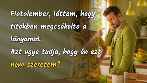 Fiatalember, láttam, hogy titokban megcsókolta a lányomat. Azt ugye tudja, hogy én ezt nem szeretem?