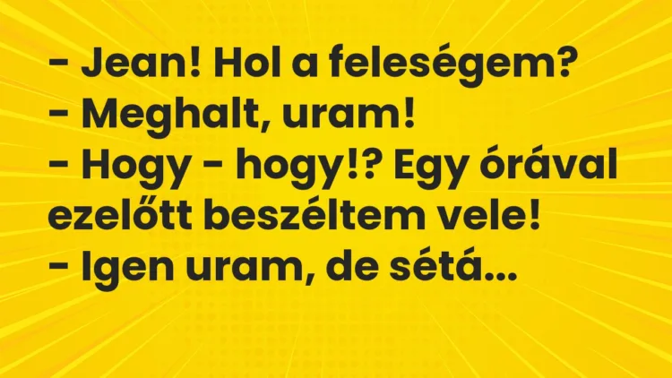 Vicc: Jean! Hol a feleségem? Vicc: Jean! Hol a feleségem?