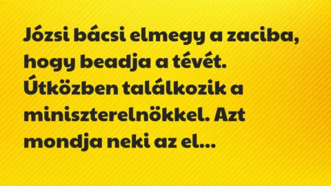 Vicc: Józsi bácsi elmegy a zaciba, hogy beadja a tévét…
