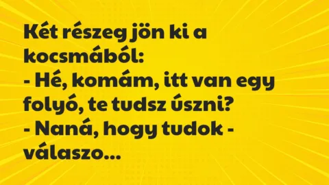 Vicc: Két részeg jön ki a kocsmából…