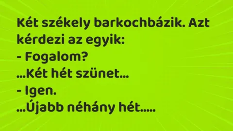Vicc: Két székely barkochbázik. Azt kérdezi az egyik… Vicc: Két székely barkochbázik. Azt kérdezi az egyik…
