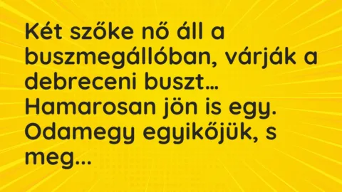 Vicc: Két szőke nő áll a buszmegállóban, várják a debreceni buszt…