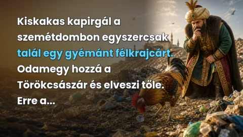 Kiskakas kapirgál a szemétdombon egyszercsak talál egy gyémánt félkrajcárt. Odamegy hozzá a Törökcsászár és elveszi tőle. Erre a...