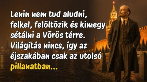 Lenin nem tud aludni, felkel, felöltözik és kimegy sétálni a Vörös térre. Világítás nincs, így az éjszakában csak az utolsó pillanatban...