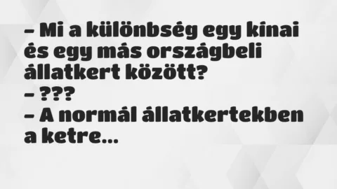 Vicc: Mi a különbség egy kínai és egy más országbeli állatkert között?