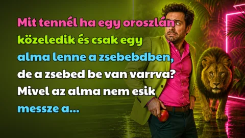 Mit tennél ha egy oroszlán közeledik és csak egy alma lenne a zsebebdben, de a zsebed be van varrva? Mivel az alma nem esik messze a...