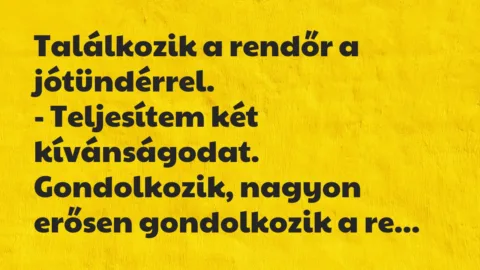 Vicc: Találkozik a rendőr a jótündérrel…
