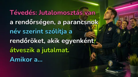 Tévedés: Jutalomosztás van a rendőrségen, a parancsnok név szerint szólítja a rendőröket, akik egyenként átveszik a jutalmat. Amikor a...