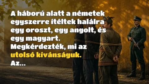 A háború alatt a németek egyszerre ítéltek halálra egy oroszt, egy angolt, és egy magyart. Megkérdezték, mi az utolsó kívánságuk. Az...