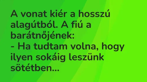 Viccek: A vonat kiér a hosszú alagútból. A fiú a barátnőjének…