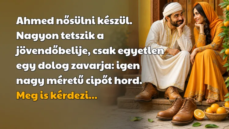 Viccek: Ahmed nősülni készül. Nagyon tetszik a jövendőbelije... Ahmed nősülni készül. Nagyon tetszik a jövendőbelije, csak egyetlen egy dolog zavarja: igen nagy méretű cipőt hord. Meg is kérdezi...