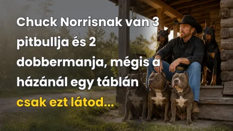 Chuck Norrisnak van 3 pitbullja és 2 dobbermanja, mégis a házánál egy táblán csak ezt látod...