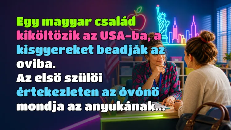 Viccek: Egy magyar család kiköltözik az USA-ba, a kisgyereket beadják... Egy magyar család kiköltözik az USA-ba, a kisgyereket beadják az oviba. Az első szülői értekezleten az óvónő mondja az anyukának...