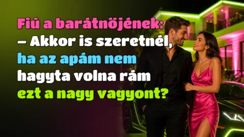 Fiú a barátnőjének: – Akkor is szeretnél, ha az apám nem hagyta volna rám ezt a nagy vagyont?