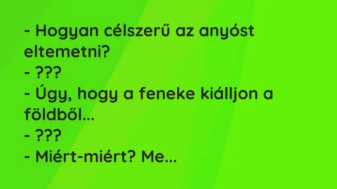 Viccek: Hogyan célszerű az anyóst eltemetni?