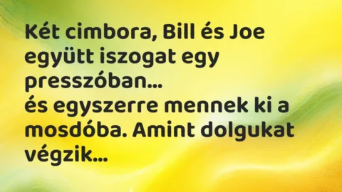 Viccek: Két cimbora, Bill és Joe együtt iszogat egy presszóban…